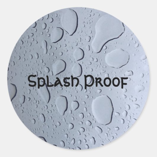 Splash Proof Custom Text Water laat achtergrond va Ronde Sticker (Voorkant)
