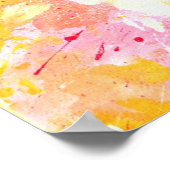 'Splash' Roze en Oranje Abstract Poster afdrukken (Hoek)