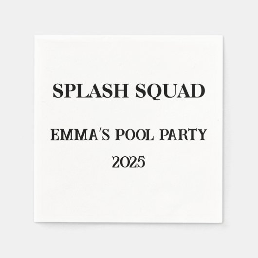 Splash Squad Aangepaste servetten Zomer Pool Party (Voorkant)