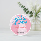 Splash Summer Pool Girls Birthday Kaart (Staand voorkant)