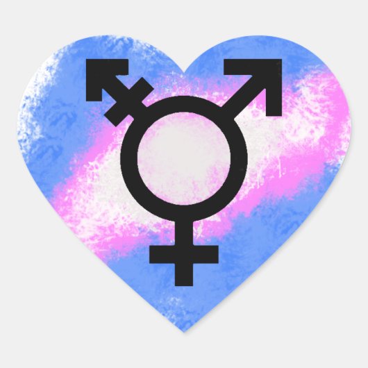 Splash Transgender Flag Hart Sticker (Voorkant)