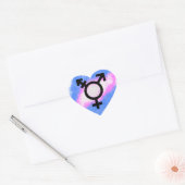 Splash Transgender Flag Hart Sticker (Envelop)