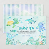 Splash Under The Sea Verjaardag Dankjewelkaart Bedankkaart (Voorkant / Achterkant)