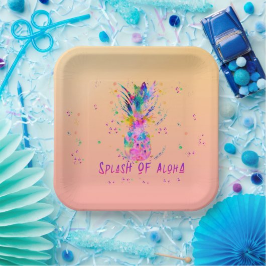 Splash van Aloha Papieren Bordje (Feest)