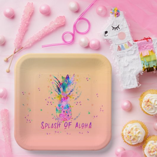 Splash van Aloha Papieren Bordje (Feest)