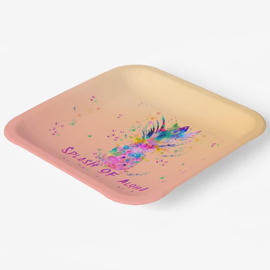 Splash van Aloha Papieren Bordje (Gebogen)