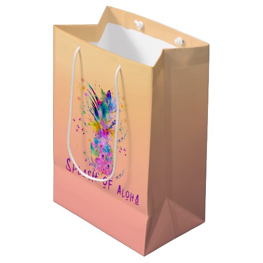Splash van Aloha Tall Gift Bag Medium Cadeauzakje (Voorkant Gekanteld)