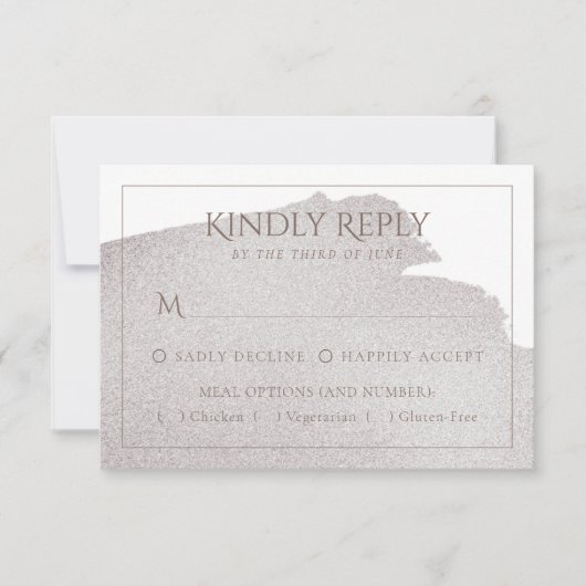 Splash van Beige | Elegante Taupe Waterverf Entree RSVP Kaartje (Voorkant)