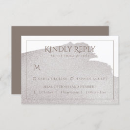 Splash van Beige | Elegante Taupe Waterverf Entree RSVP Kaartje