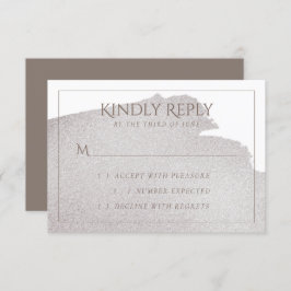 Splash van Beige | Elegante Taupe  Waterverf RSVP Kaartje