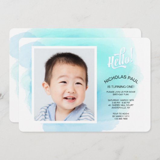 Splash van de Uitnodiging van de Foto van de Kleur (Voorkant / Achterkant)