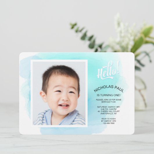 Splash van de Uitnodiging van de Foto van de Kleur (Staand voorkant)