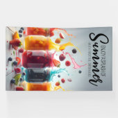 Splash van de zomer Kleurrijke Fruit Jams Spandoek (Horizontaal)