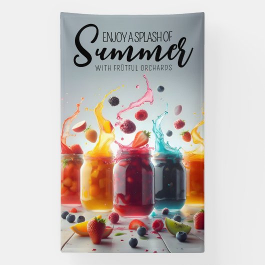 Splash van de zomer Kleurrijke Fruit Jams Spandoek (Verticaal)
