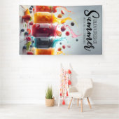 Splash van de zomer Kleurrijke Fruit Jams Spandoek (Insitu)
