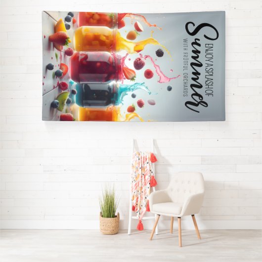 Splash van de zomer Kleurrijke Fruit Jams Spandoek (Insitu)