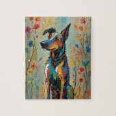 Splash van kleur hond puzzel (Verticaal)