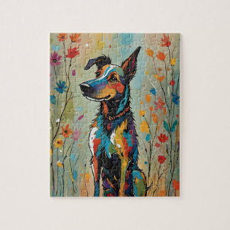 Splash van kleur hond puzzel