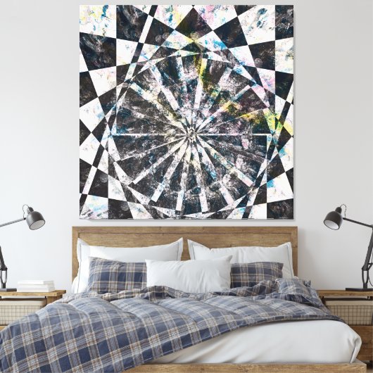 Splash van Kleur Uitgerekte Canvasdruk Canvas Afdruk (Insitu (Slaapkamer))