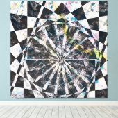 Splash van Kleur Uitgerekte Canvasdruk Canvas Afdruk (Insitu (Houten vloer))