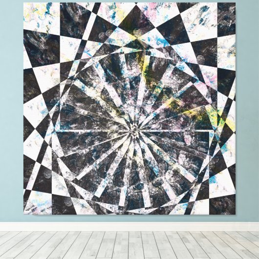 Splash van Kleur Uitgerekte Canvasdruk Canvas Afdruk (Insitu (Houten vloer))