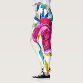 Splash van Kleur Waterverf Bloemen Custom Leggings (Links)