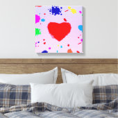 Splash van kleuren canvas afdruk (Insitu (Slaapkamer))