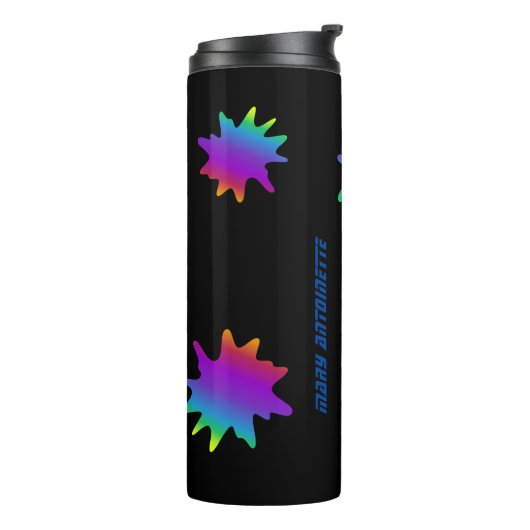 Splash van neonkleur thermosbeker (Gedraaid links)