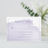 Splash van Paars | Chic Lavender Violet Waterverf RSVP Kaartje (Staand voorkant)