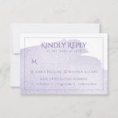 Splash van Paarse | Lavendel Waterverf Maaltijd Op RSVP Kaartje (Voorkant)