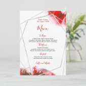 Splash van rode Waterverven / zilveren geometrisch Menu (Staand voorkant)