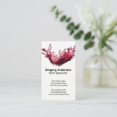 splash van rode wijn visitekaartje (Staand voorkant)