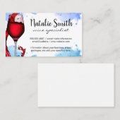 splash van rode wijn | Waterverf achtergrond Visitekaartje (Voorkant / Achterkant)