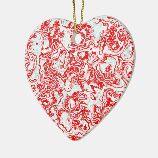 Splash van rood keramisch hart keramisch ornament (Links)