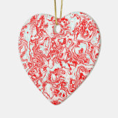 Splash van rood keramisch hart ornament (Links)