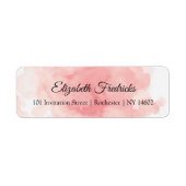 Splash van roze bruiloft retour adres labels (Voorkant)