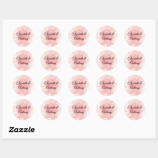 Splash van Roze Huwelijksuitnodiging Sticker (Vel)