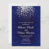 Splash van Silver Glitter op Royal Blue Kaart (Voorkant)