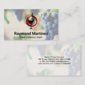 splash van wijnglas | Druiven op wijnstok Visitekaartje (Voorkant / Achterkant)