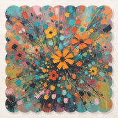 Splash van wilde bloemen onderzetter, bloemig, lev kartonnen onderzetters (Voorkant)