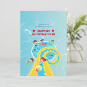 Splash Water Park Zomer Waterglijbaan Verjaardagsf Bedankkaart (Staand voorkant)