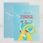 Splash Water Park Zomer Waterglijbaan Verjaardagsf Bedankkaart (Voorkant / Achterkant)