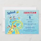 Splash Water Park Zomer Waterslide Verjaardagsfees Kaart (Voorkant)