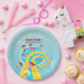 Splash Water Park Zomer Waterslide Verjaardagsfees Papieren Bordje (Feest)