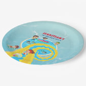 Splash Water Park Zomer Waterslide Verjaardagsfees Papieren Bordje (Gekanteld)