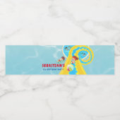 Splash Water Park Zomer Waterslide Verjaardagsfees Waterfles Etiket (Enkel label)