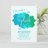Splash Waterverf uitnodiging (Staand voorkant)