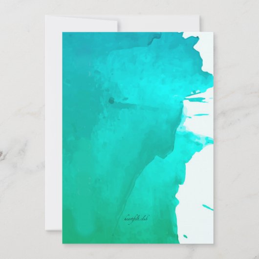 Splash Waterverf uitnodiging (Achterkant)