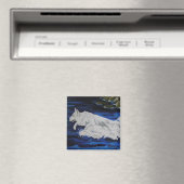 Splash Witte Duitse Herder Hond Magneet (Insitu (Vaatwasser))