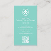 Splash Zee Turtle Logo en Blauwgroen Visitekaartje (Achterkant)